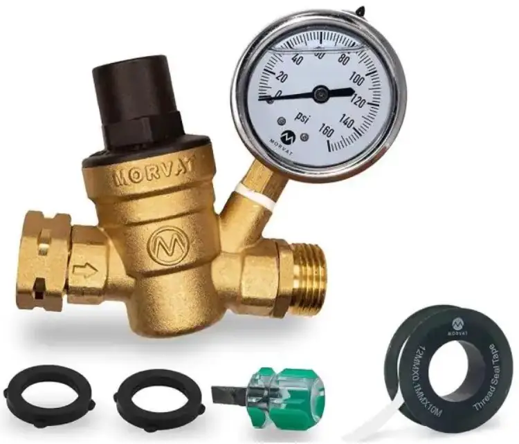 MORVAT MOR-BWPR-A Heavy Duty Water Pressure Regulator with Gauge
