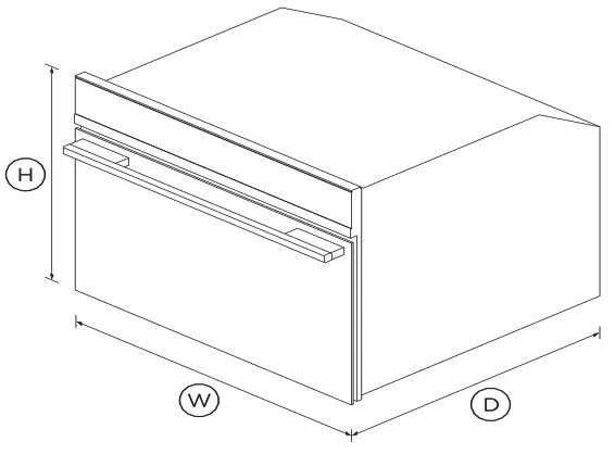 FISHER PAYKEL OS60NDBB1 Combination Steam Oven - DIMENSIONS