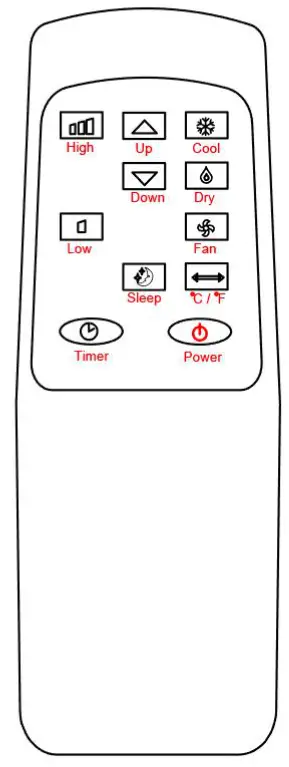 Puluomis US-AB002-WH-X Portable Air Conditioner - EMOTE CONTROL