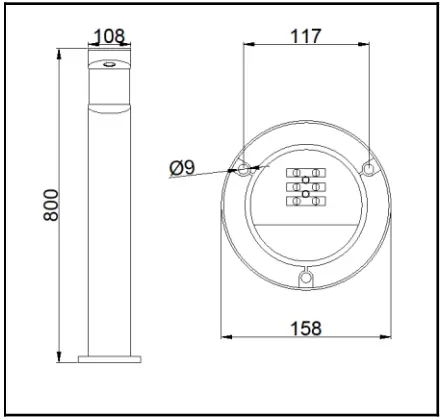 resistex 818107 Bolarside Bollard LED - fig 3
