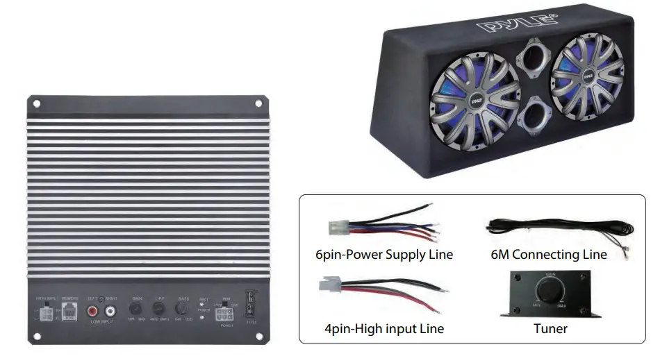 PYLE PLBAS82LE Active Dual Bass Subwoofer Box System