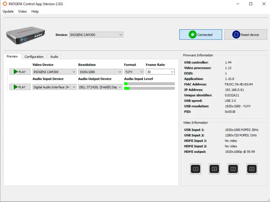 INOGENI CAM300 USB 2.0 Camera selectors - Figure 9