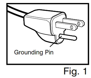 Homedics NanoCoil Brethe Air Cleaner - Grounding Instructions Fig 1