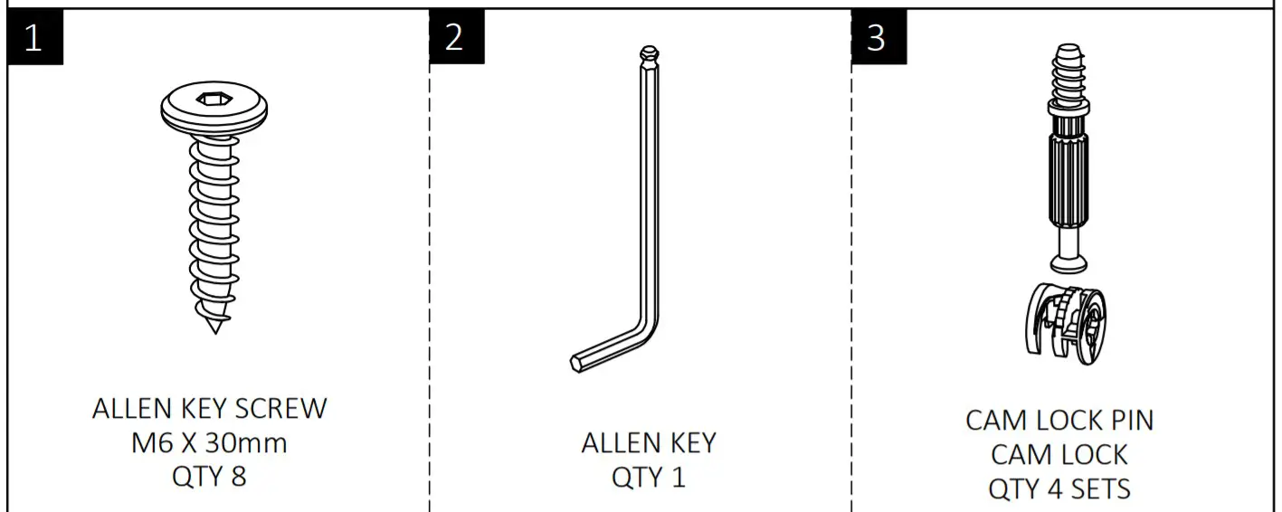 Cypress Hills AXCRGREY04 Greystone 4 Shelf Bookcase - Hardware dewscroption