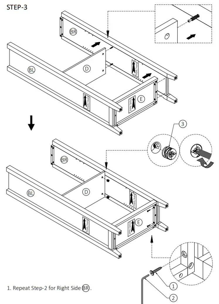 Cypress Hills AXCRGREY04 Greystone 4 Shelf Bookcase - Step3