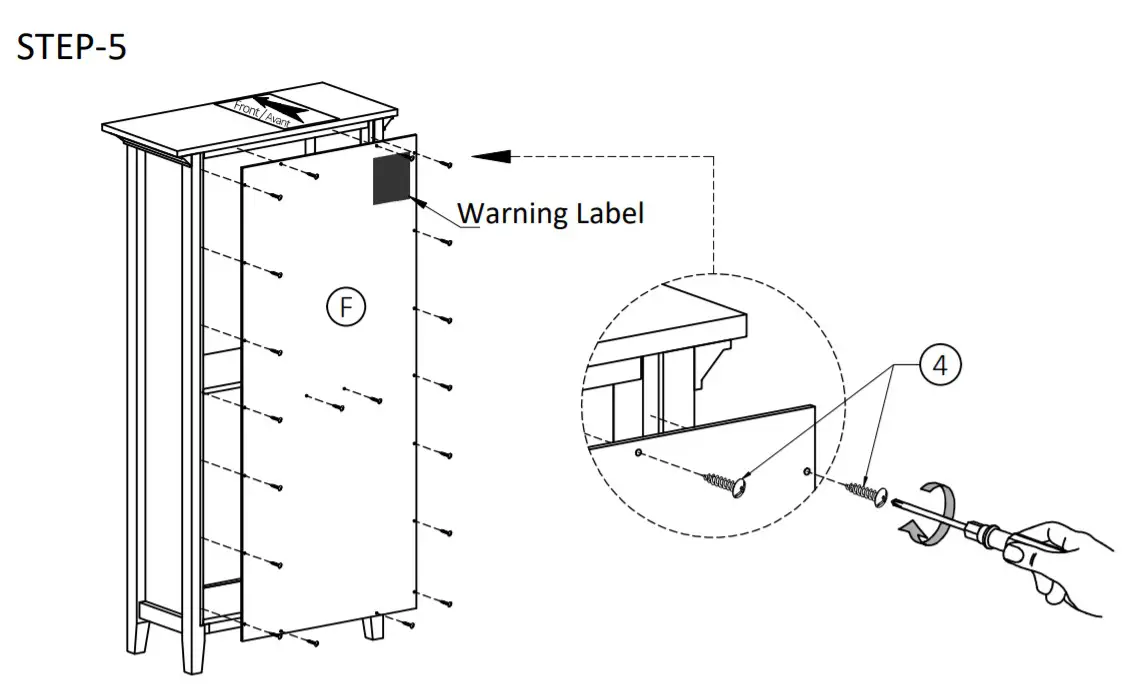 Cypress Hills AXCRGREY04 Greystone 4 Shelf Bookcase - Step5