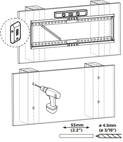 Kogan Slim Tilt Adjustable Wall Mount - Additional Tools Required (Not Supplied) Step 2