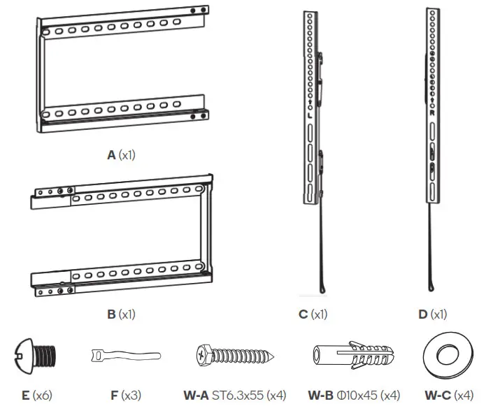 Kogan Slim Tilt Adjustable Wall Mount - Wall mount assembly