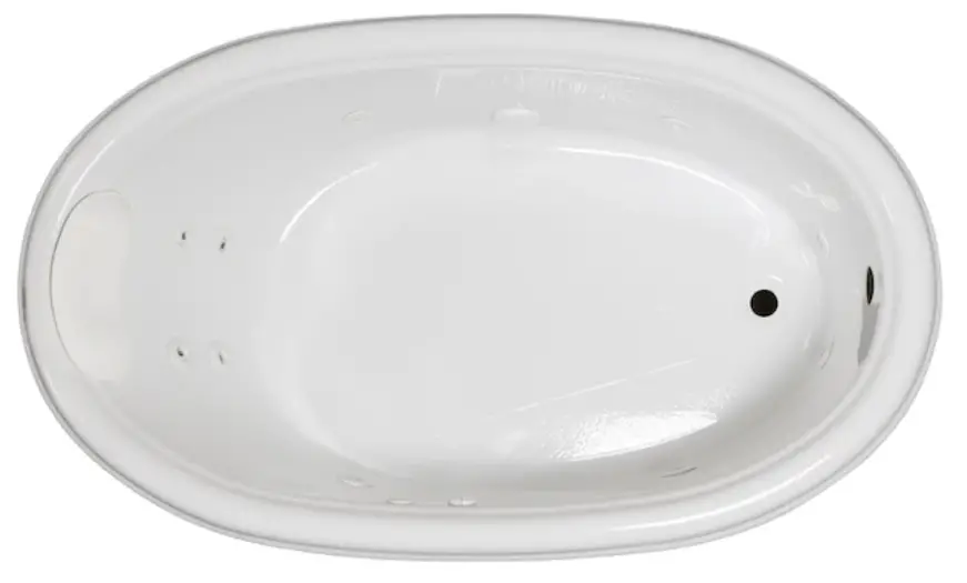 LAUREL MOUNTAIN 3660JW528 Jarrett 36-in W x 60-in L Biscuit Acrylic Oval Reversible Drain