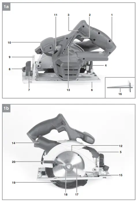 Einhell-TE-CS-18-150-Li-Li --Solo-Hand-Held-Circular-Saw-FIG1