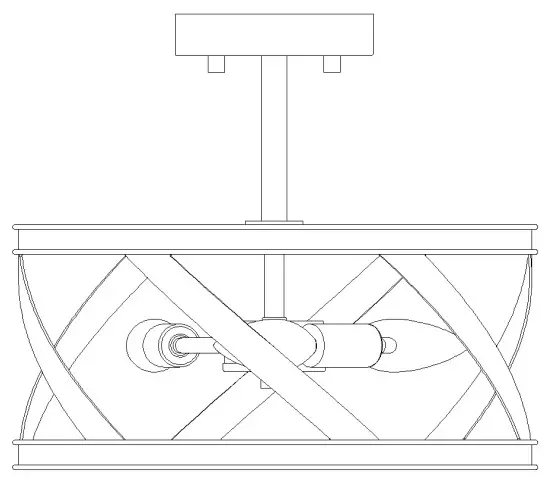 LNC BVQEQJLWS66C3N8 Diana 3-Light 13-in Brushed Black LED Semi-Flush Mount Light