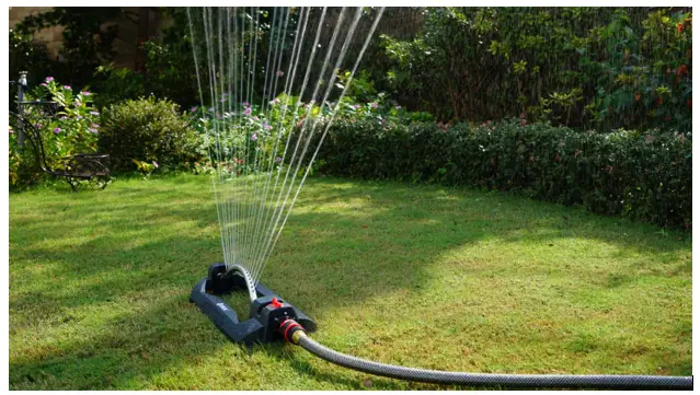 EDEN 94106EDAMZ Premium 2-Way Oscillating Lawn Sprinkler with Quick Connector Starter Set