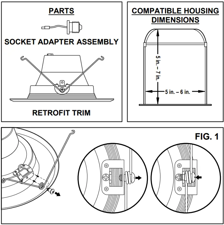 HALO H7ICAT LED 5 Inch and 6 Inch Retrofit Trim - fig 1