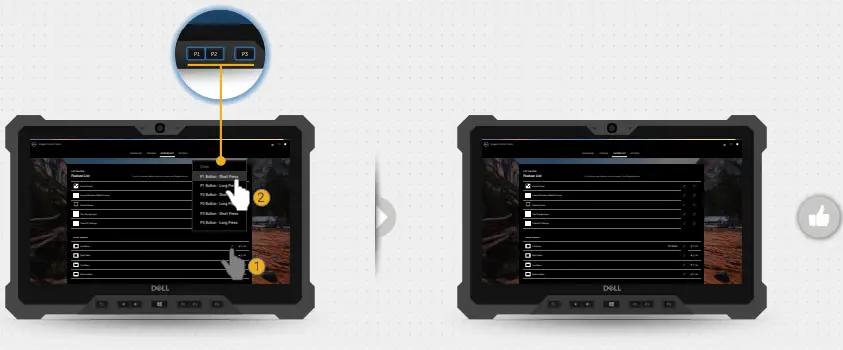 Customizing using RCC-Programming a button from dashboard-Adding edge menus to programmable buttons