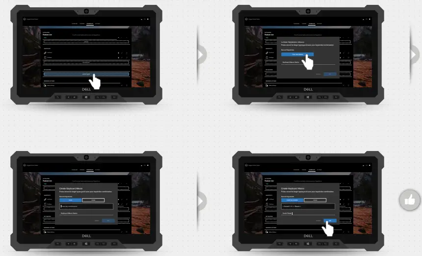Customizing using RCC-Programming a button from dashboard-Adding keyboard macros from feature list
