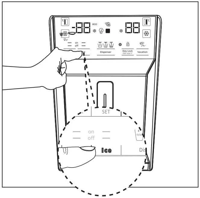 beko GN162330XBRN Refrigerator - Ice button