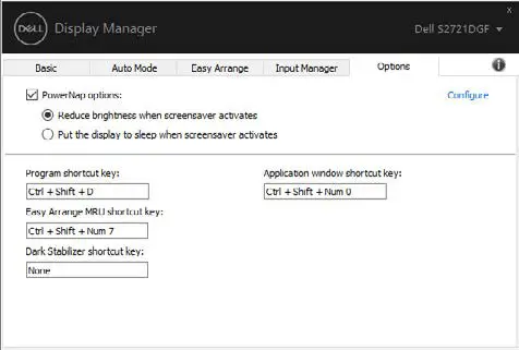 DELL S2721DGFA 27 Inch 4K LED Gaming Monitor- Other Shortcut Keys