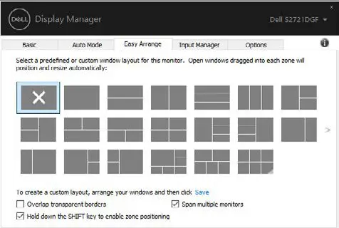 DELL S2721DGFA 27 Inch 4K LED Gaming Monitor- Span multiple displays