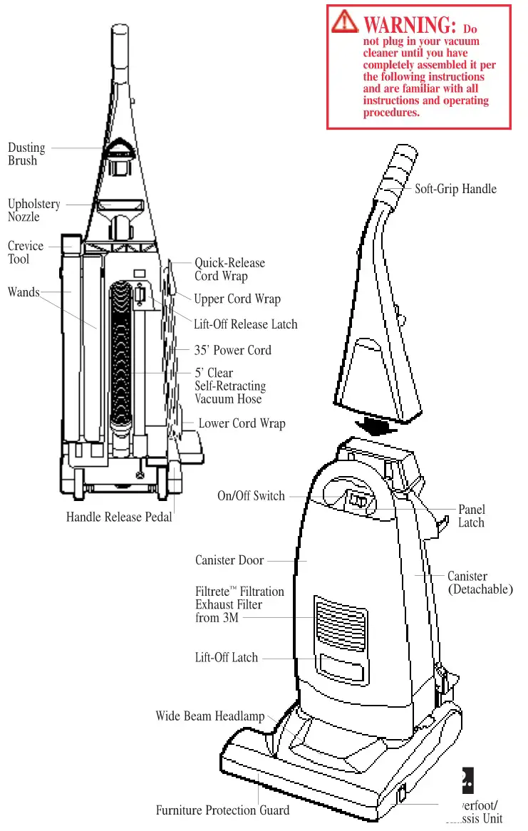 Bissell Model 3554 Lift-Off Upright Vacuum - Product View
