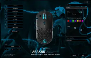 NEWSKILL Arakne Elite Professional Gaming Mouse RGB 16000 DPI Double Sided Design Side Buttons and Top Cover-RGB Lighting Setting