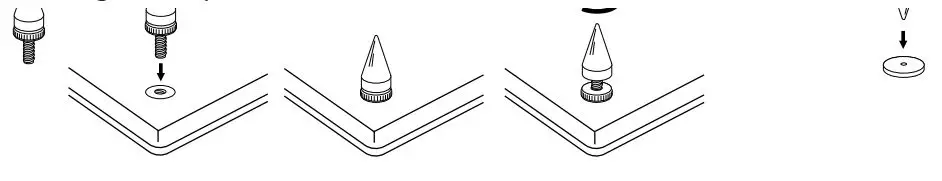 KLH KENDALLOPR KENDALL Floorstanding Speaker - To level the speaker, height may be adjusted by turning the spike section ONLY
