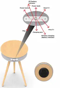 EDGEWOOD V800W Wireless Sound Table-inside