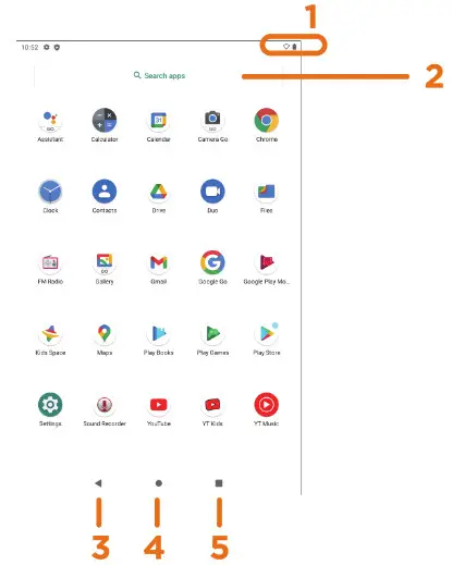 onn WM836P 8 Inch Tablet- Home Screen