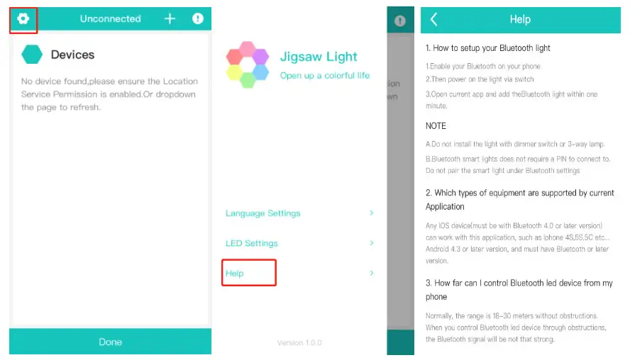 WOINO Smart Jigsaw Light- Help Instructions