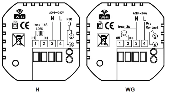 uheat TW02 Touch Screen Room Thermostat - Wiring your thermostat
