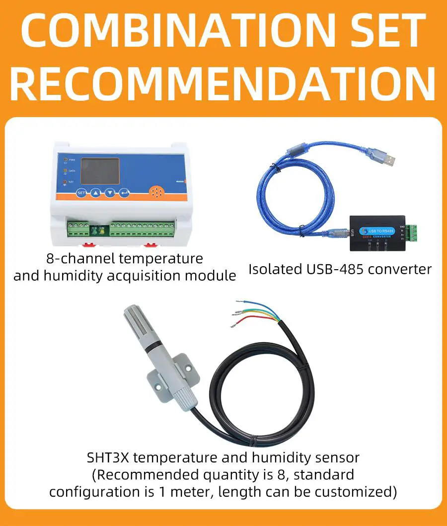 TRANBALL QR3613B Networking 8 Channel SHT30 Temperature and Humidity Logger - Application solution