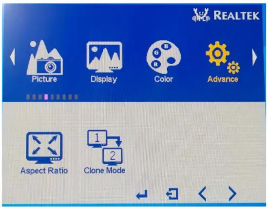 faytech FAT07TMBCAP Capacitive Touch Monitor - Advance menu