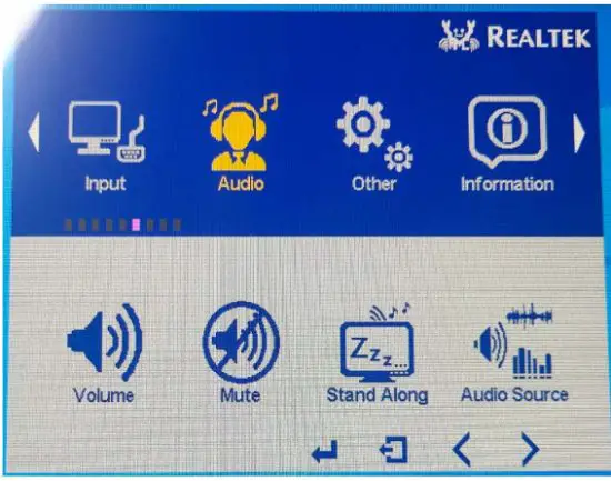 faytech FAT07TMBCAP Capacitive Touch Monitor - Audio menu