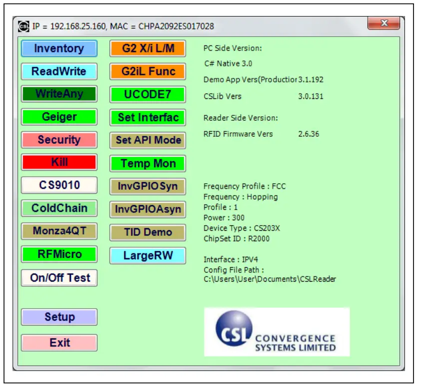 CONVERG GENCE SYSTEM CS203X-2 EPC Class 1 Gen 2 RFID Reader - app1