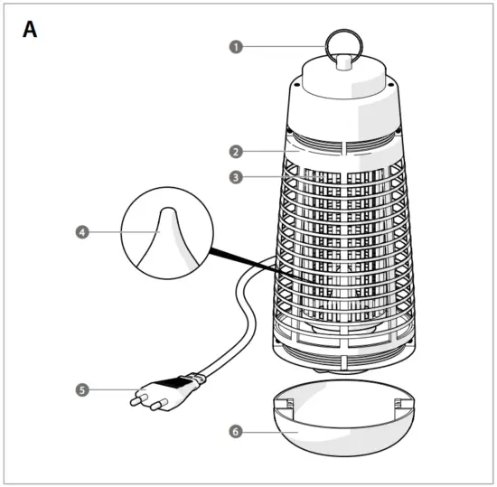 nedis INKI112CBK4 Insect Killer with 4 6 Watt LED - fig