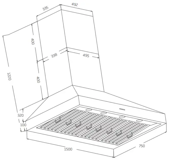 schweigen CL8815S Silent BBQ Rangehood 1500mm - Technical
