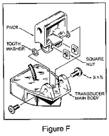 HUMMINBIRD TCR ID 10 Fish Finder - TRANSOM MOUNTING PROCEDURE 5