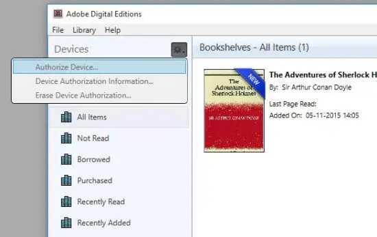 DENVER EBO 625 E Book Reader - Adobe Digital Editions 5