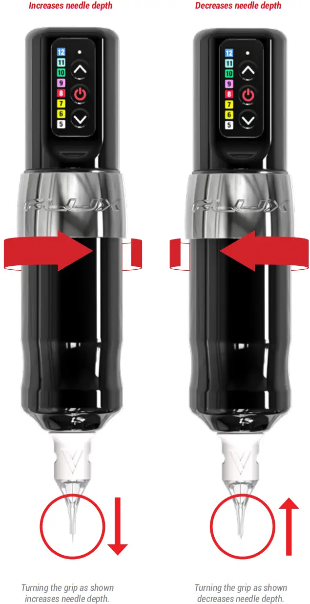 FK Irons Spektra Flux Cartridge Machine - ADJUSTING NEEDLE DEPTH