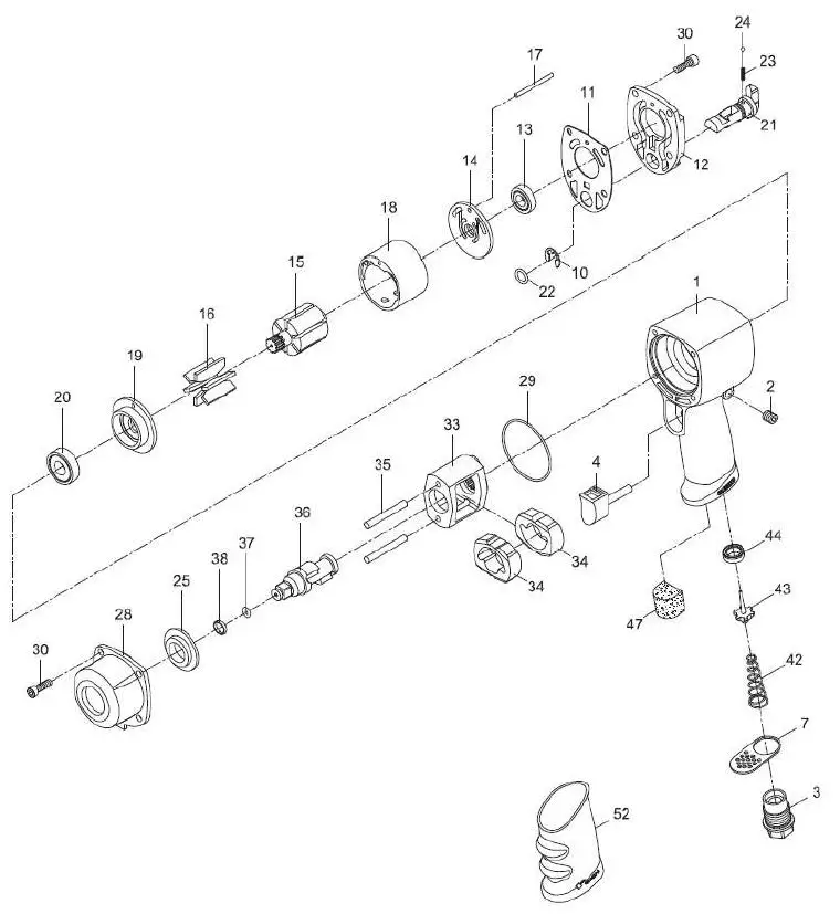JET JAT-106 3-8-Inch Pneumatic Impact Wrench-4