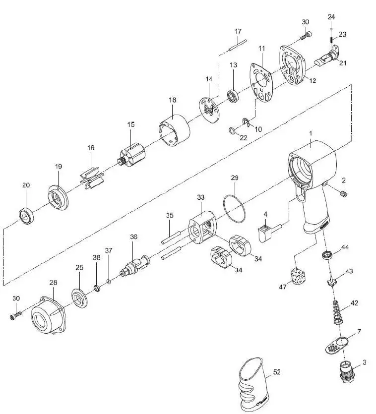 JET JAT-106 3-8-Inch Pneumatic Impact Wrench-5