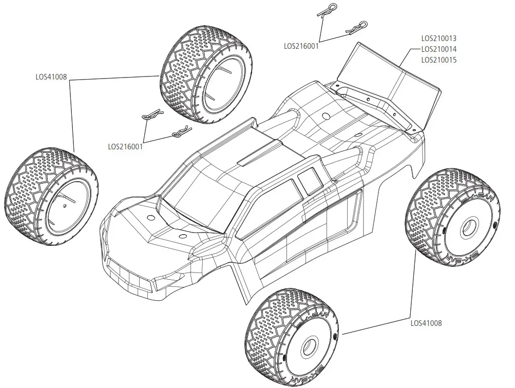 Losi LOS01015T1 Stadium RC Truck Instruction - EXPLODED VIEW 1
