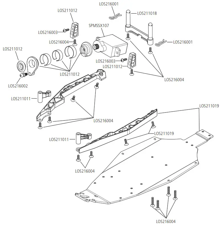 Losi LOS01015T1 Stadium RC Truck Instruction - EXPLODED VIEW 2