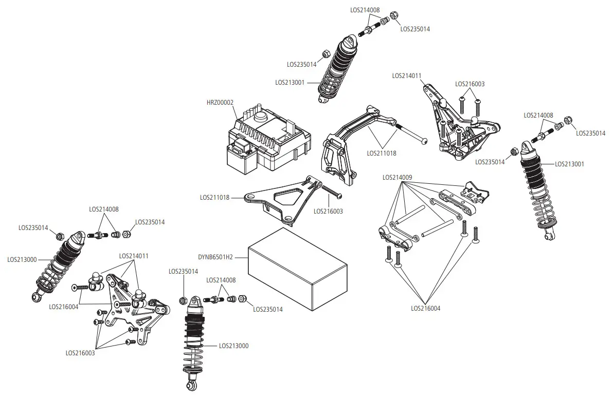Losi LOS01015T1 Stadium RC Truck Instruction - EXPLODED VIEW 6