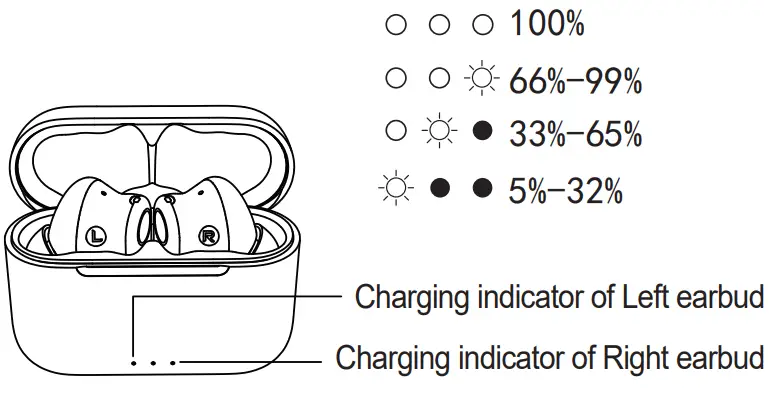 Charging case indicator