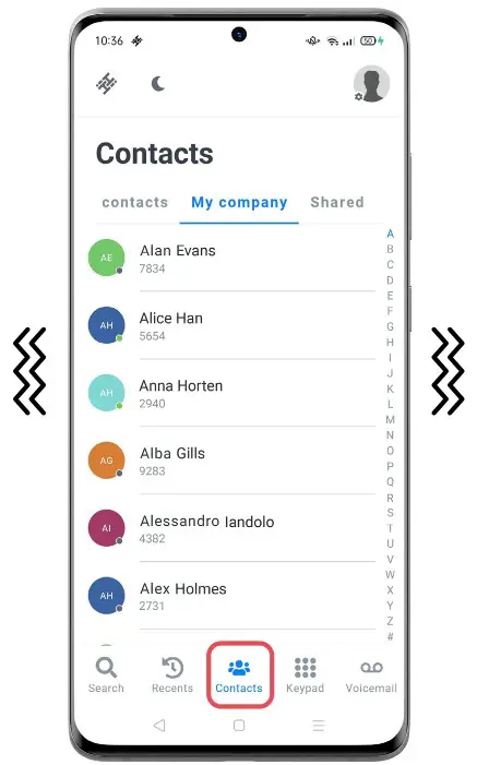 HIHI Connect 2 App - Contacts 1