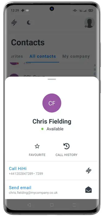 HIHI Connect 2 App - Contacts 2