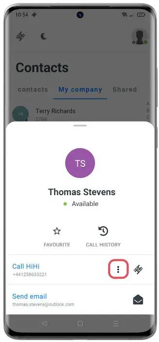 HIHI Connect 2 App - Contacts 3