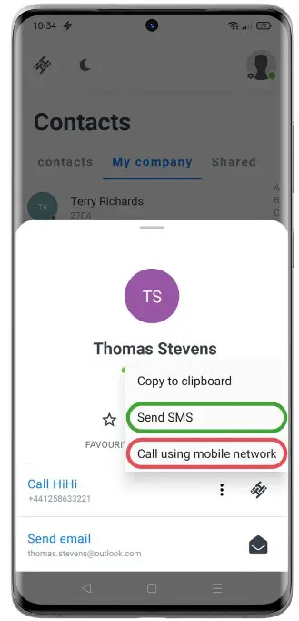 HIHI Connect 2 App - Contacts 4