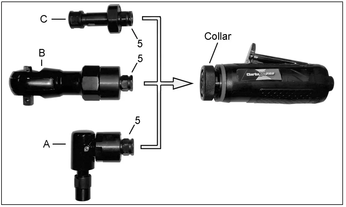 clarke CAT208 X PRO 3 in 1 Combination Composite AirTOOL KIT - figure 4