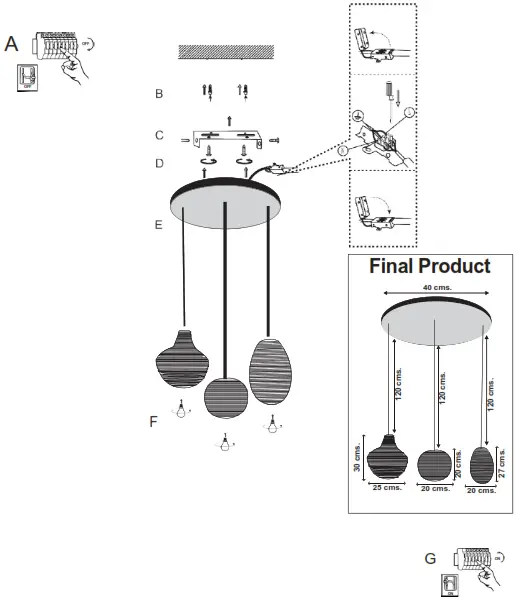 QAZQA 104537 Sarella HL 3 Black Gold Copper Round - Sarella